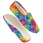 Rainbow Cubes Pattern Print Casual Shoes