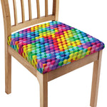Rainbow Cubes Pattern Print Chair Cushion Cover
