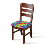 Rainbow Cubes Pattern Print Chair Cushion Cover