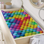 Rainbow Cubes Pattern Print Changing Pad Cover