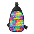 Rainbow Cubes Pattern Print Sling Bag