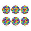 Rainbow Cubes Pattern Print Coaster Set