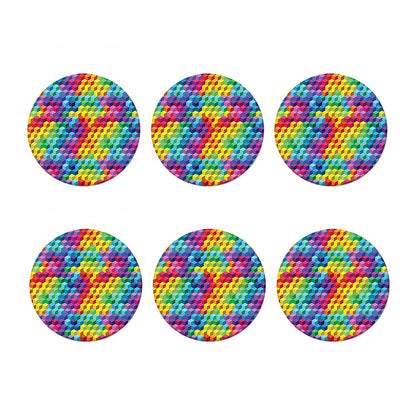 Rainbow Cubes Pattern Print Coaster Set