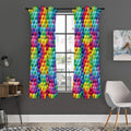 Rainbow Cubes Pattern Print Grommet Curtain Panels