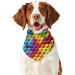 Rainbow Cubes Pattern Print Dog Bandana