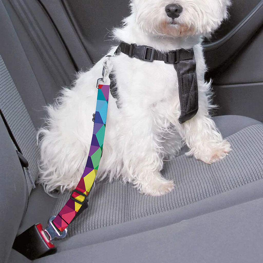 Rainbow Cubes Pattern Print Dog Seat Belt