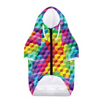 Rainbow Cubes Pattern Print Dog Zip Up Hoodie