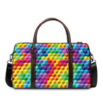 Rainbow Cubes Pattern Print Duffle Bag