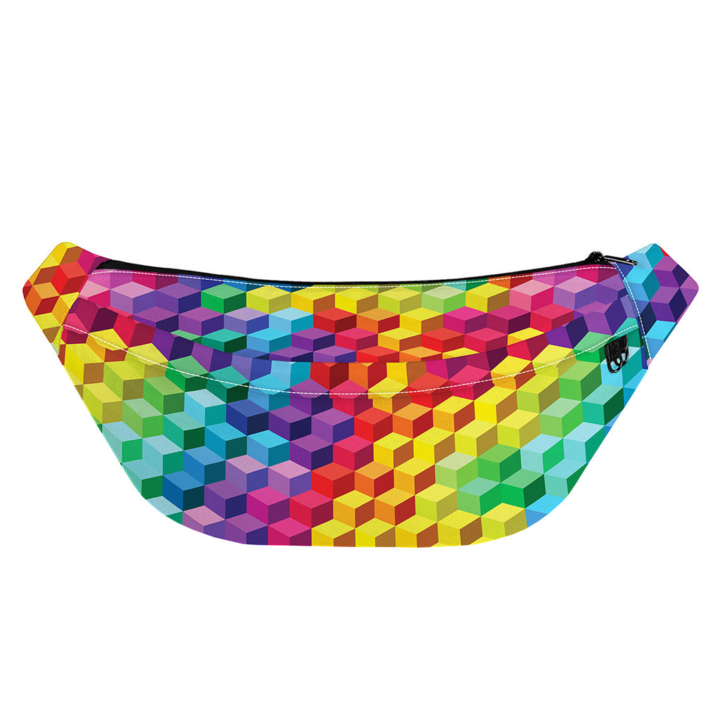 Rainbow Cubes Pattern Print Fanny Pack