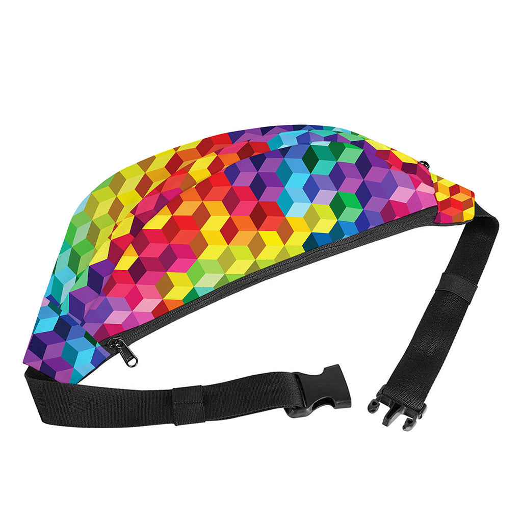 Rainbow Cubes Pattern Print Fanny Pack
