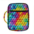 Rainbow Cubes Pattern Print Front Pocket Bible Bag