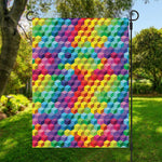Rainbow Cubes Pattern Print Garden Flag