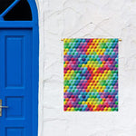 Rainbow Cubes Pattern Print Garden Flag