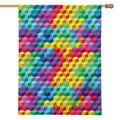 Rainbow Cubes Pattern Print House Flag