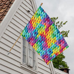 Rainbow Cubes Pattern Print House Flag