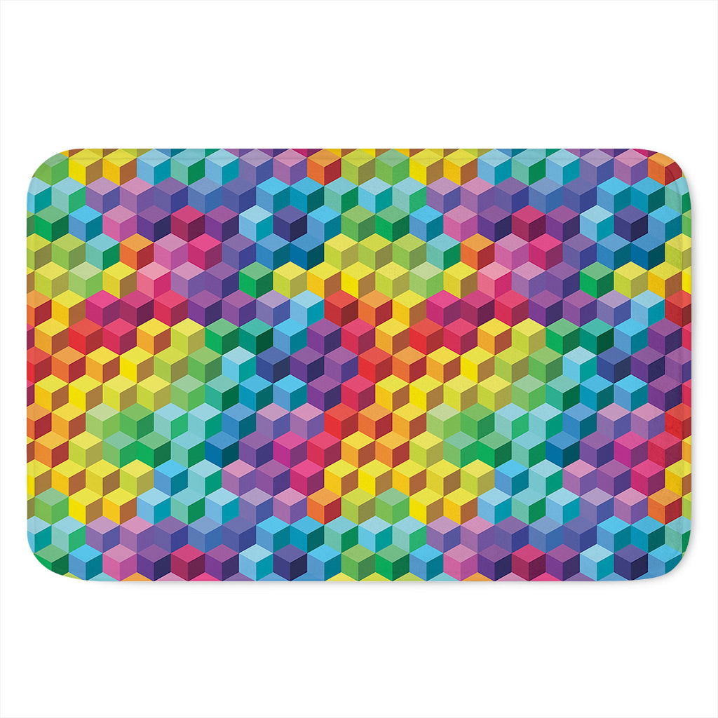 Rainbow Cubes Pattern Print Indoor Door Mat