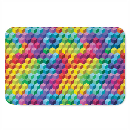 Rainbow Cubes Pattern Print Indoor Door Mat