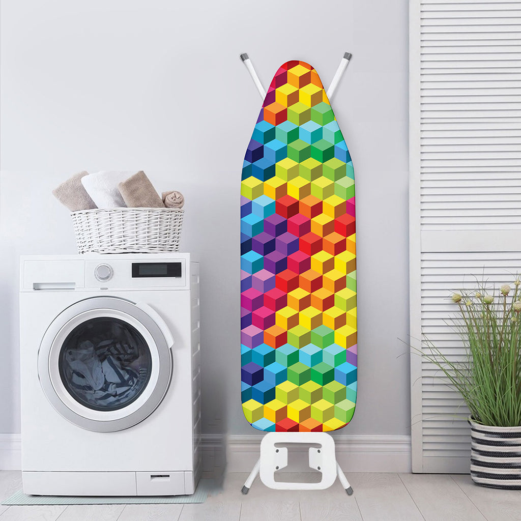 Rainbow Cubes Pattern Print Ironing Board Cover