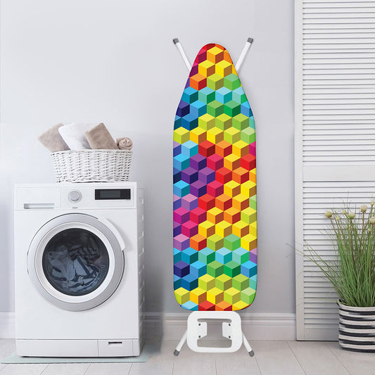 Rainbow Cubes Pattern Print Ironing Board Cover