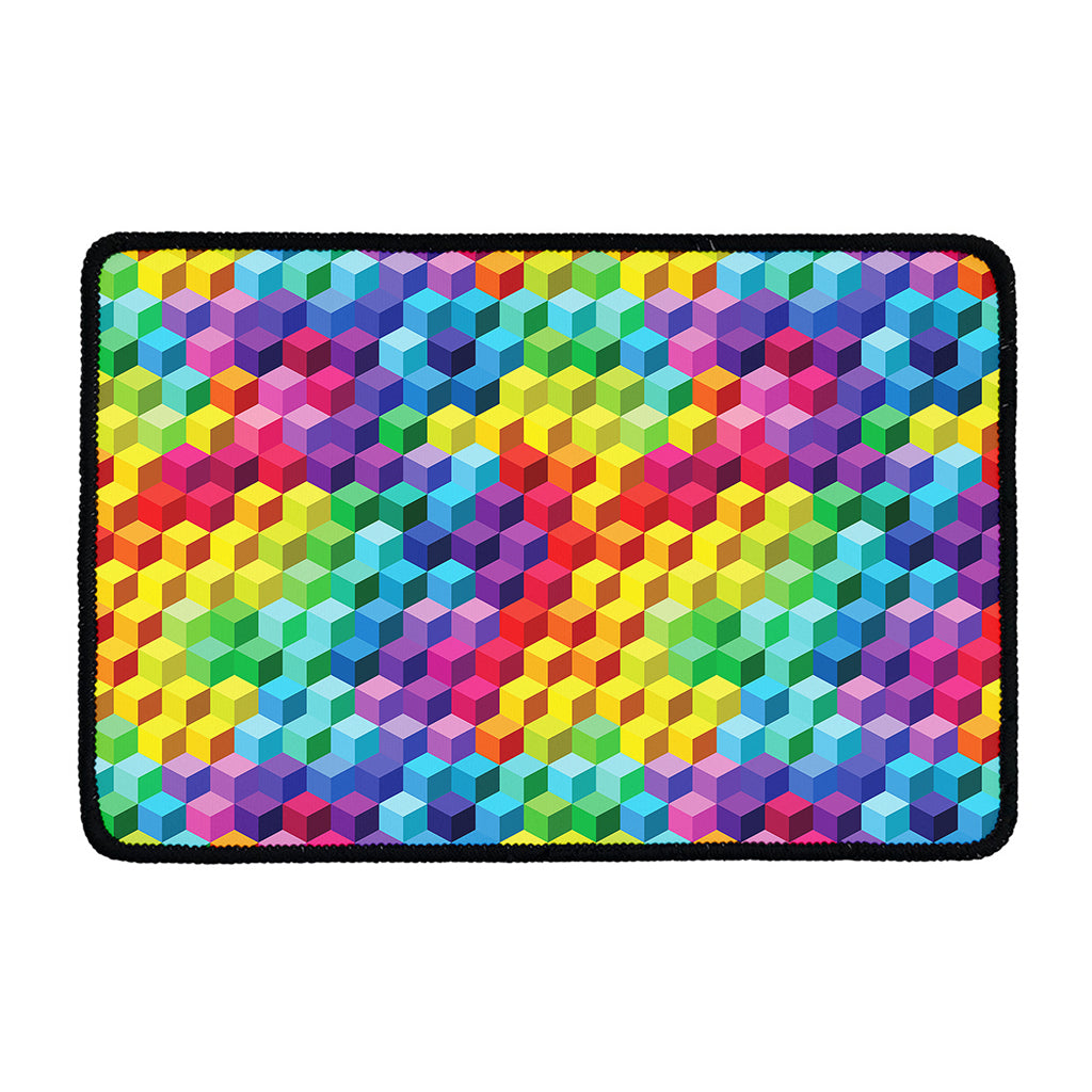 Rainbow Cubes Pattern Print Kitchen Mat