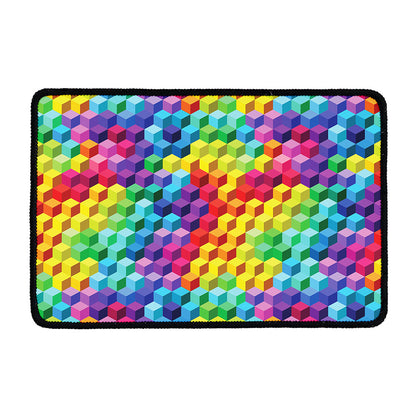 Rainbow Cubes Pattern Print Kitchen Mat