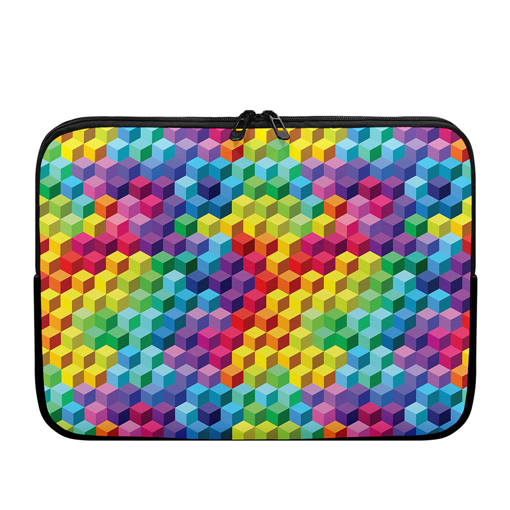 Rainbow Cubes Pattern Print Laptop Sleeve