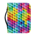 Rainbow Cubes Pattern Print Leather Bible Cover