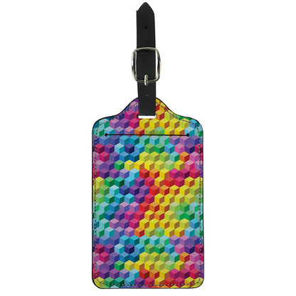 Rainbow Cubes Pattern Print Luggage Tag