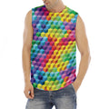 Rainbow Cubes Pattern Print Men's Fitness Tank Top