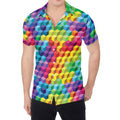 Rainbow Cubes Pattern Print Men's Shirt
