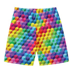 Rainbow Cubes Pattern Print Men's Swim Trunks