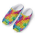Rainbow Cubes Pattern Print Mesh Casual Shoes
