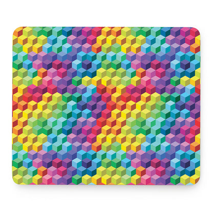 Rainbow Cubes Pattern Print Mouse Pad