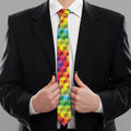 Rainbow Cubes Pattern Print Necktie