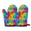 Rainbow Cubes Pattern Print Oven Mitts