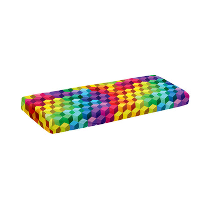 Rainbow Cubes Pattern Print Piano Keyboard Cover