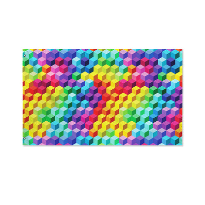Rainbow Cubes Pattern Print Polyester Flag