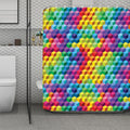 Rainbow Cubes Pattern Print Polyester Shower Curtain