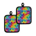 Rainbow Cubes Pattern Print Pot Holders