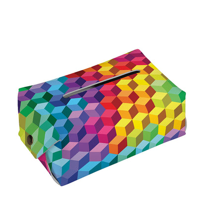 Rainbow Cubes Pattern Print Rectangle Tissue Box Cover