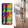 Rainbow Cubes Pattern Print Refrigerator Handle Covers