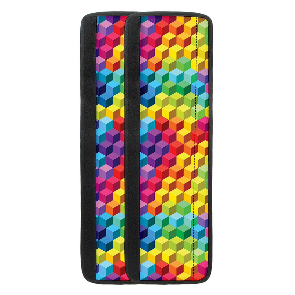 Rainbow Cubes Pattern Print Refrigerator Handle Covers