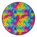 Rainbow Cubes Pattern Print Round Floor Mat