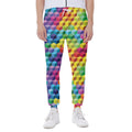 Rainbow Cubes Pattern Print Joggers