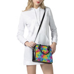 Rainbow Cubes Pattern Print Shoulder Handbag