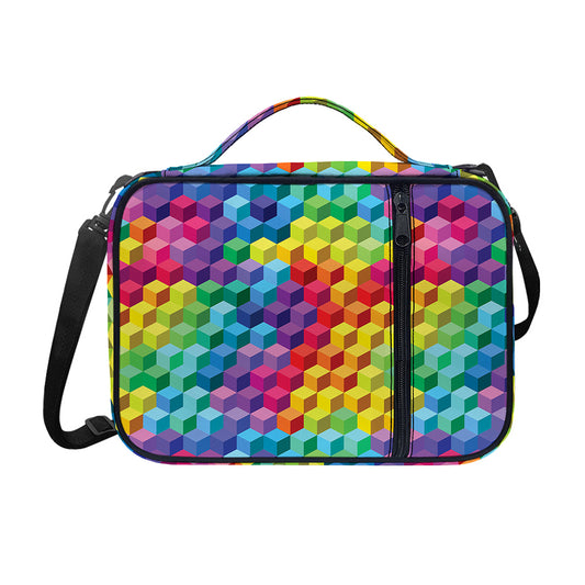 Rainbow Cubes Pattern Print Shoulder Strap Bible Bag