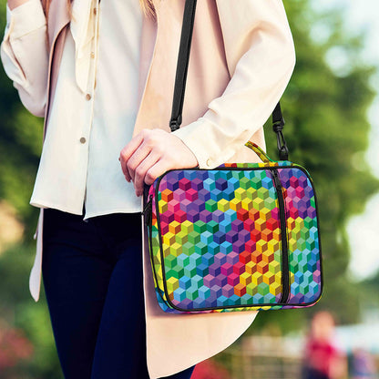 Rainbow Cubes Pattern Print Shoulder Strap Bible Bag