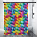 Rainbow Cubes Pattern Print Shower Curtain