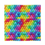 Rainbow Cubes Pattern Print Silk Bandana