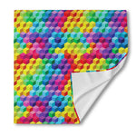 Rainbow Cubes Pattern Print Silk Bandana